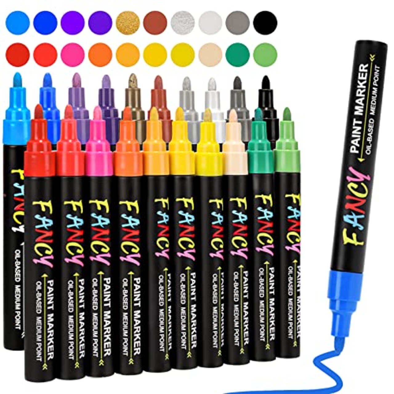 Emooqi Paint Pens, Paint Markers 20 Pack Oil-Based Painting Pen